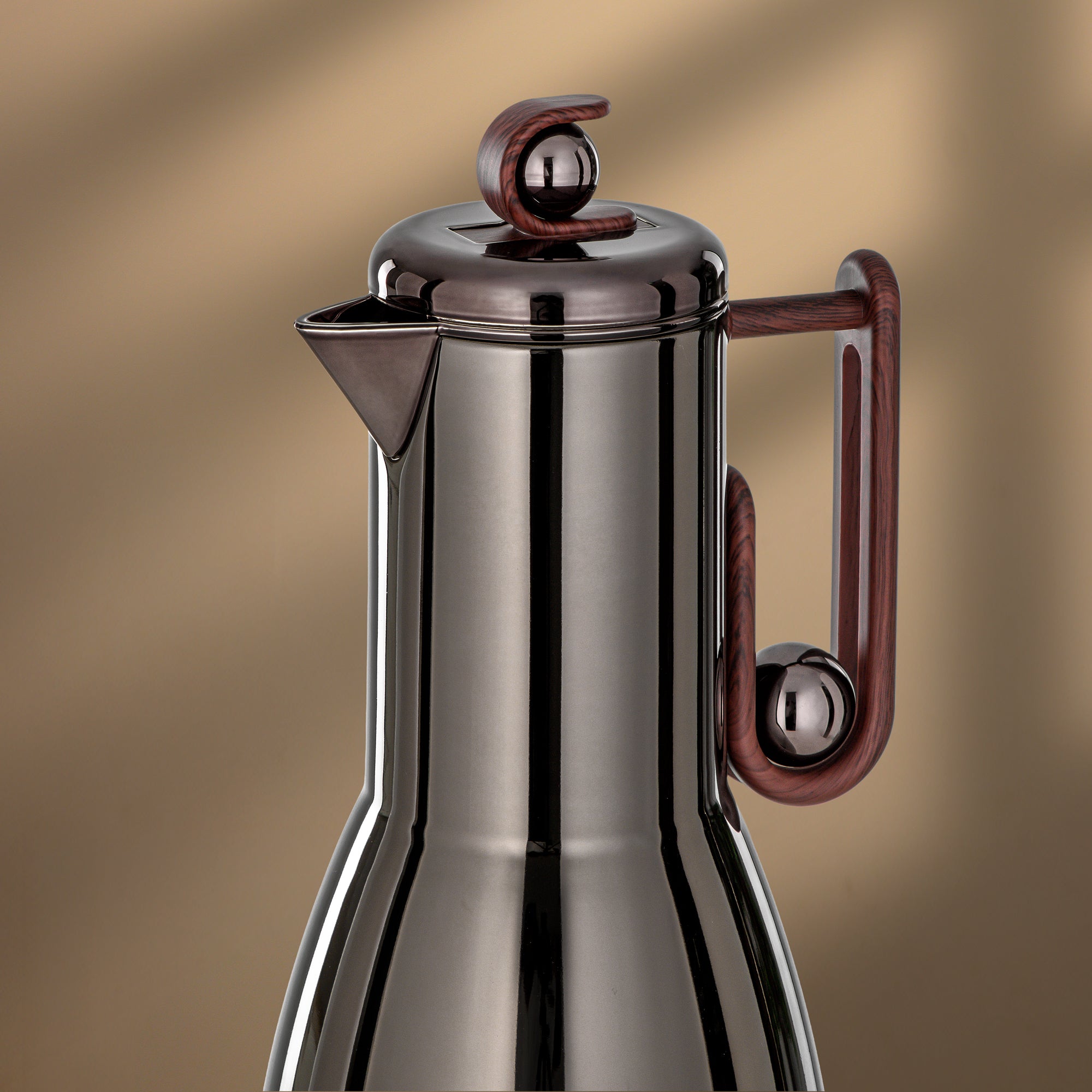 Almarjan Vacuum Flask Set, 2 Pieces – Gun Black & Dark Wood