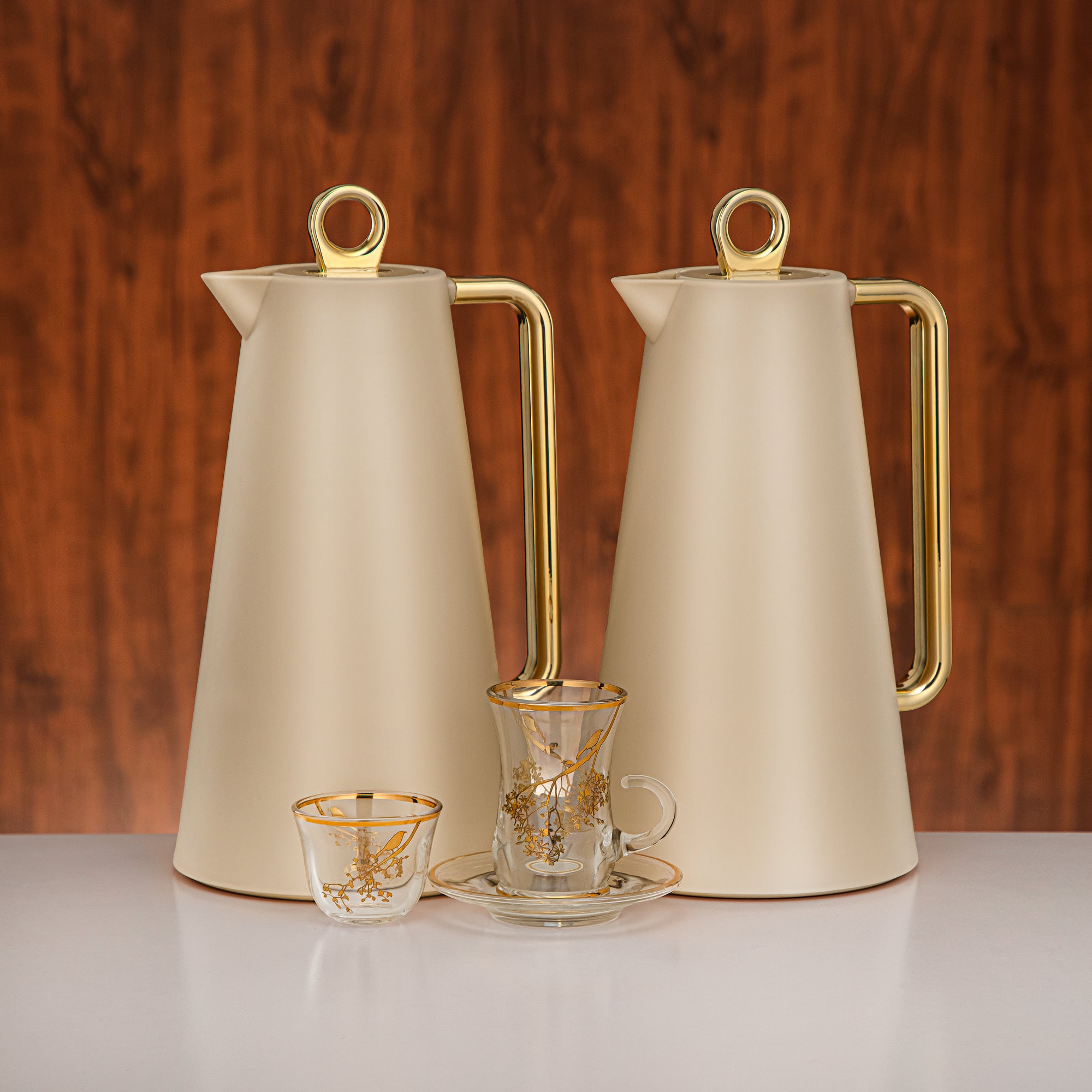 Almarjan Tea Set 20-Piece Beige & Gold