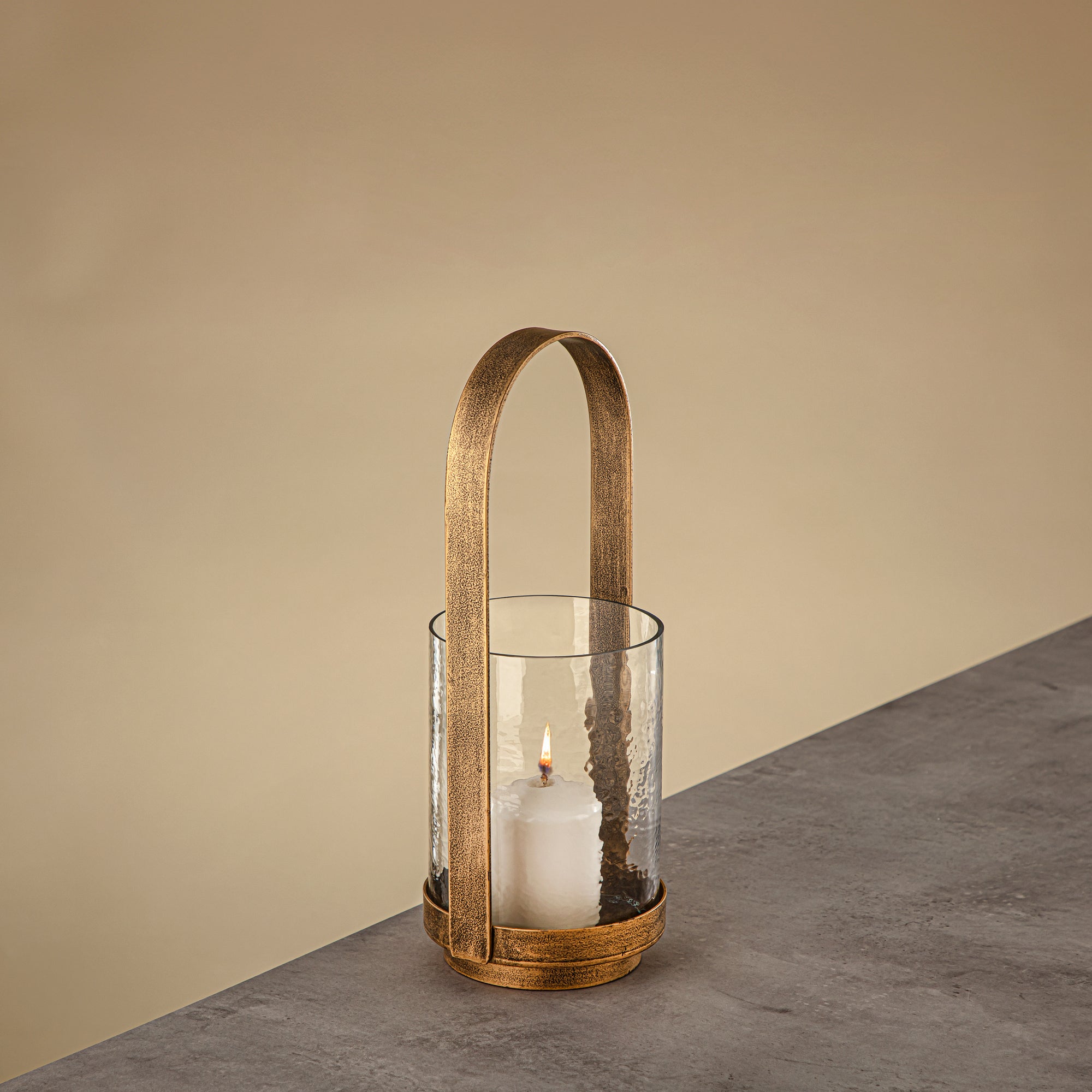 فانوس المرجان هوريكان 32 سم ذهبي عتيق