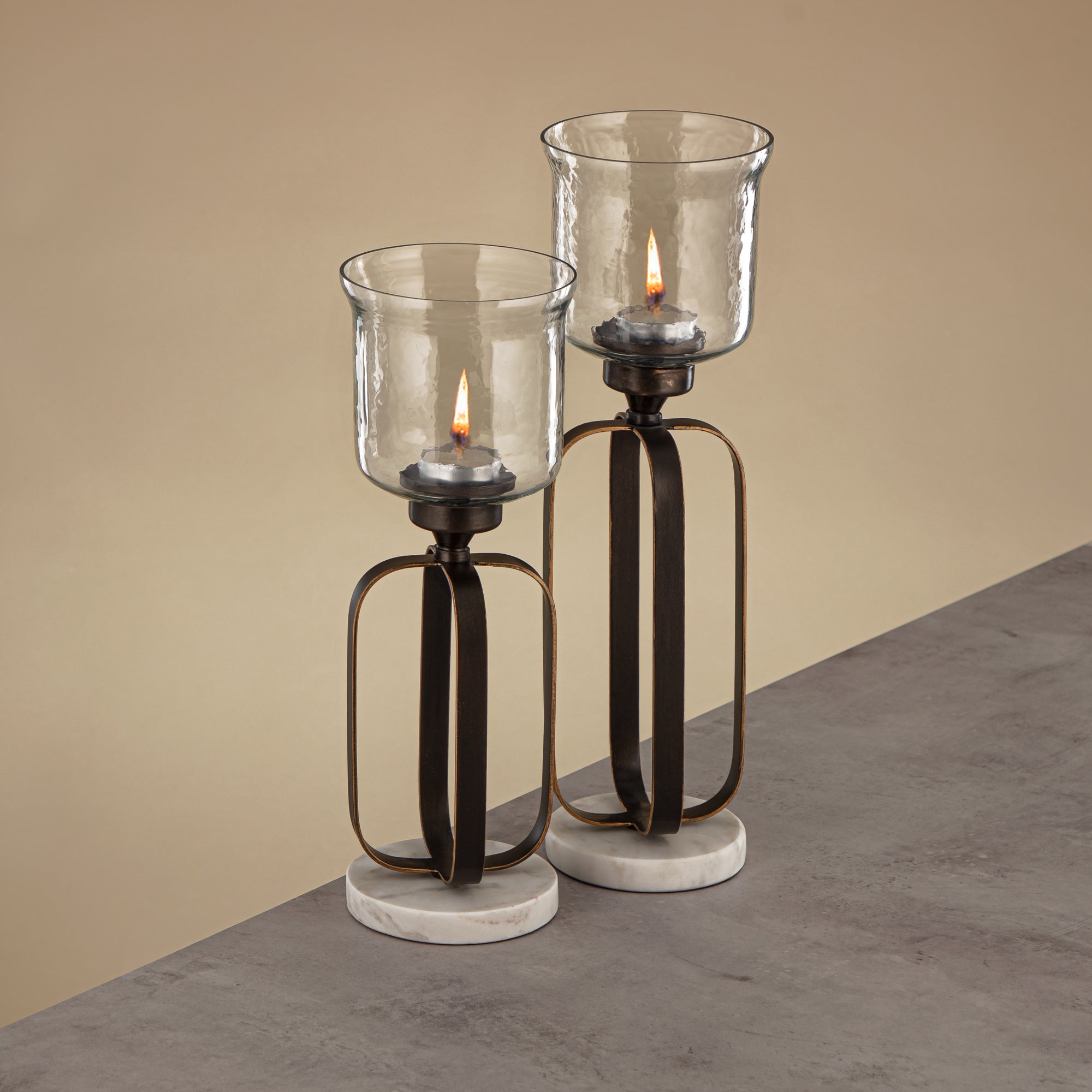 Almarjan Votive Holder 32cm Dark Bronze