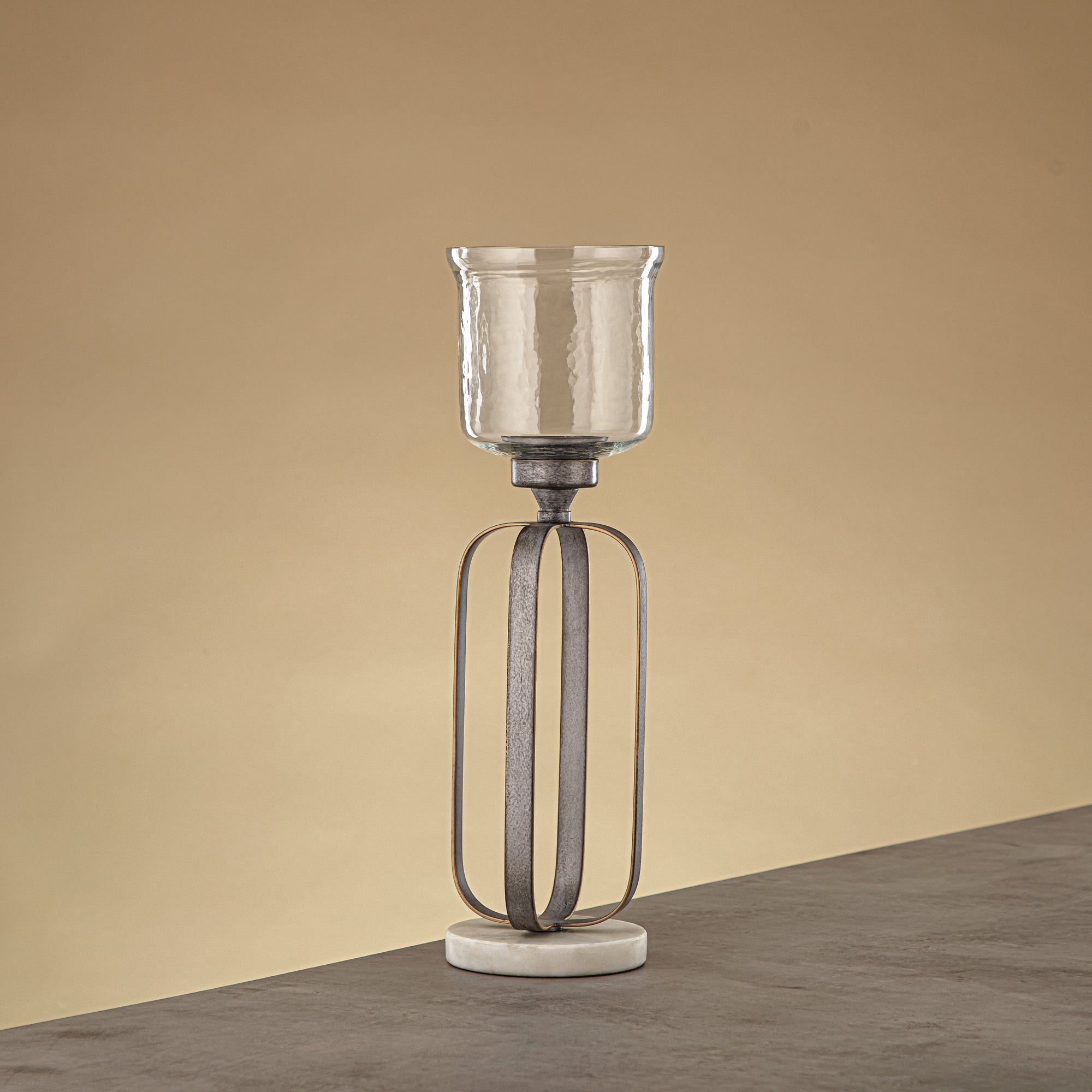 حامل شموع المرجان ٣٧ سم فضي