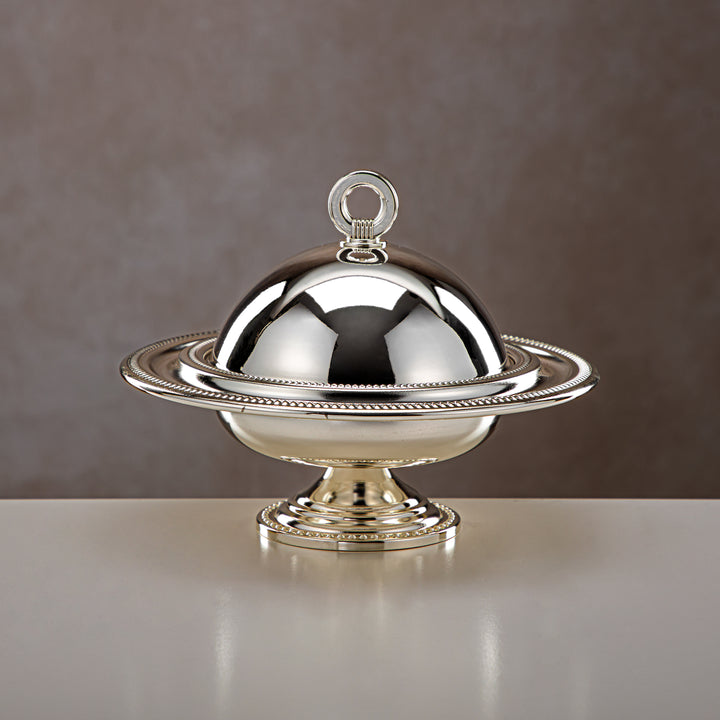 Almarjan 21 CM Date Bowl With Cover Silver - HT2305021