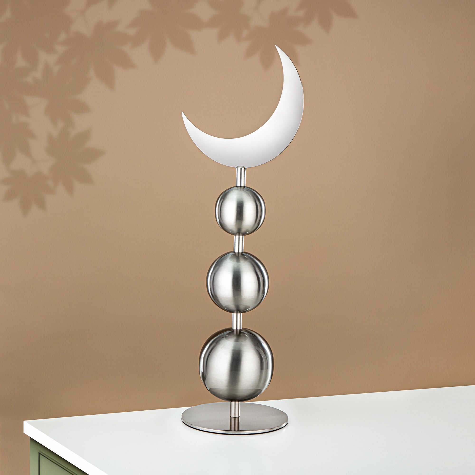 زينة طاولة المرجان ستانلس ستيل، 59 سم، فضي مطفي (MD-3008) - زينة رمضان