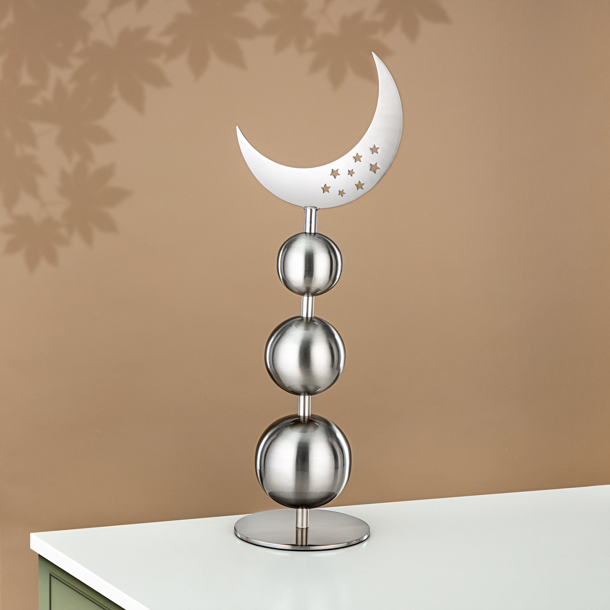 زينة طاولة المرجان ستانلس ستيل، 59 سم، فضي مطفي (MD-3011) - زينة رمضان