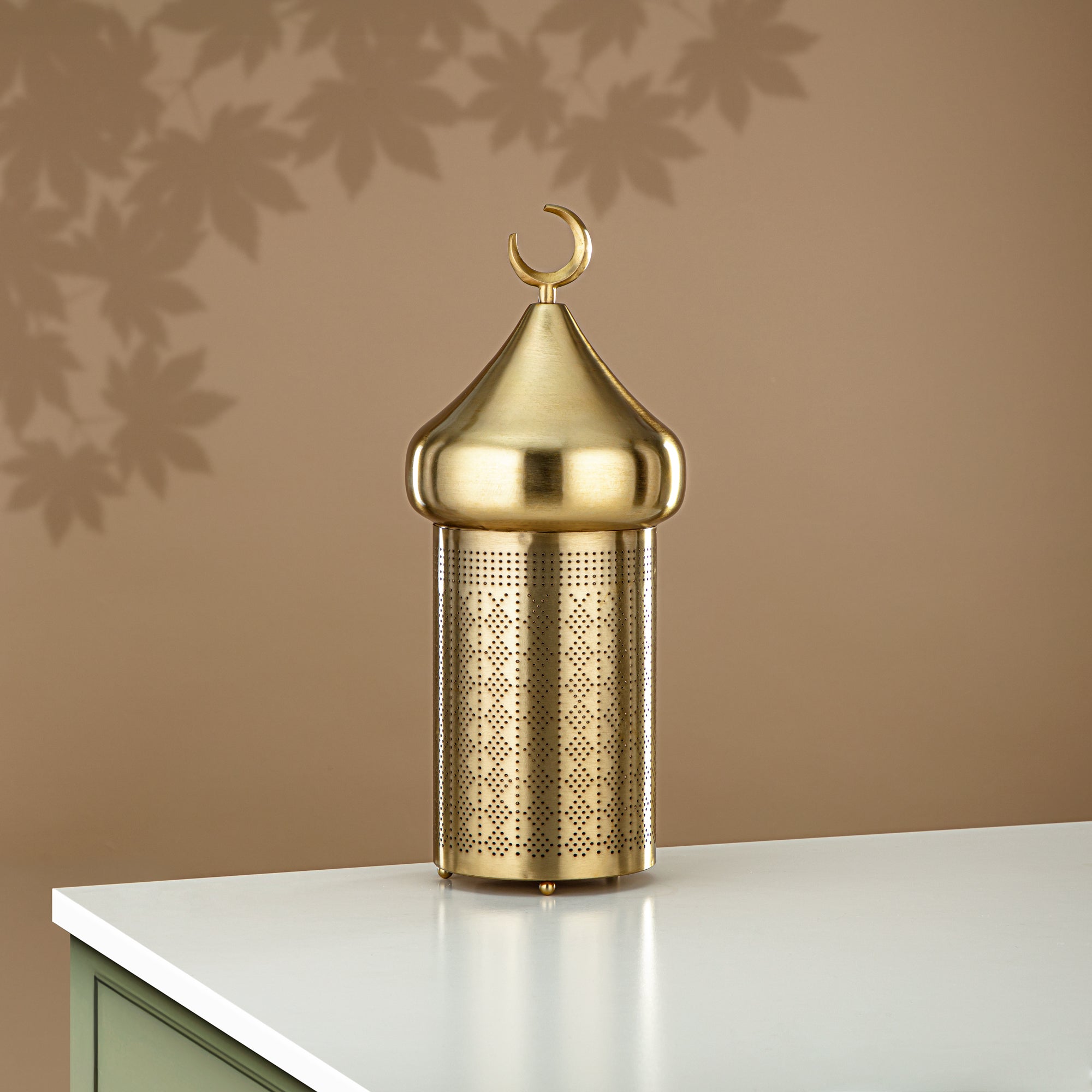 Almarjan Floor Tealight Holder, 41CM, Matt Gold (MD-3033 B) - Ramadan Decoration