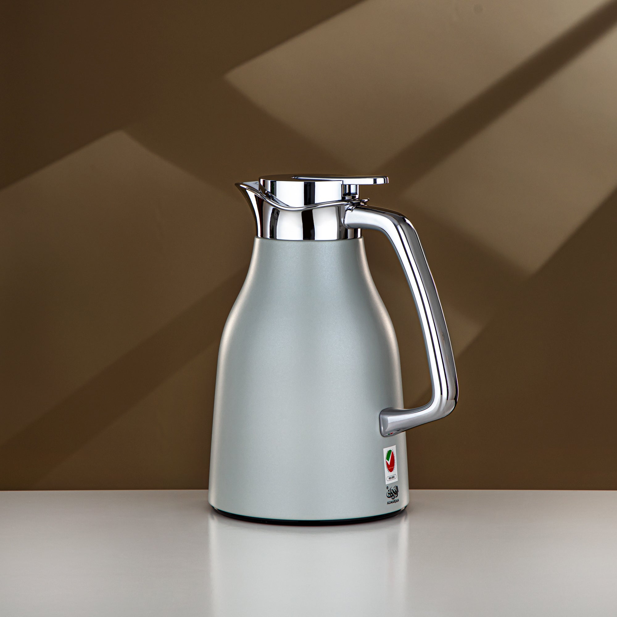 Almarjan Vacuum Flask Set Matt Grey & Silver 0.7L + 1L (RGC-0700Q265YZC+1000Q265YZC) – Elegant Serving | Ramadan & Gatherings