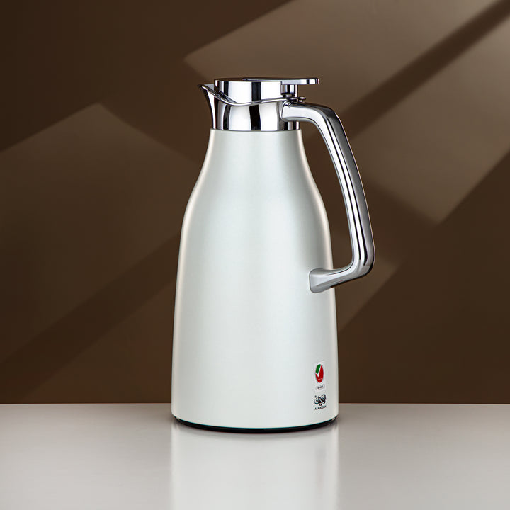 Almarjan 1.3 Liter Vacuum Flask Matt White & Silver - RGC-1300Q330YZC