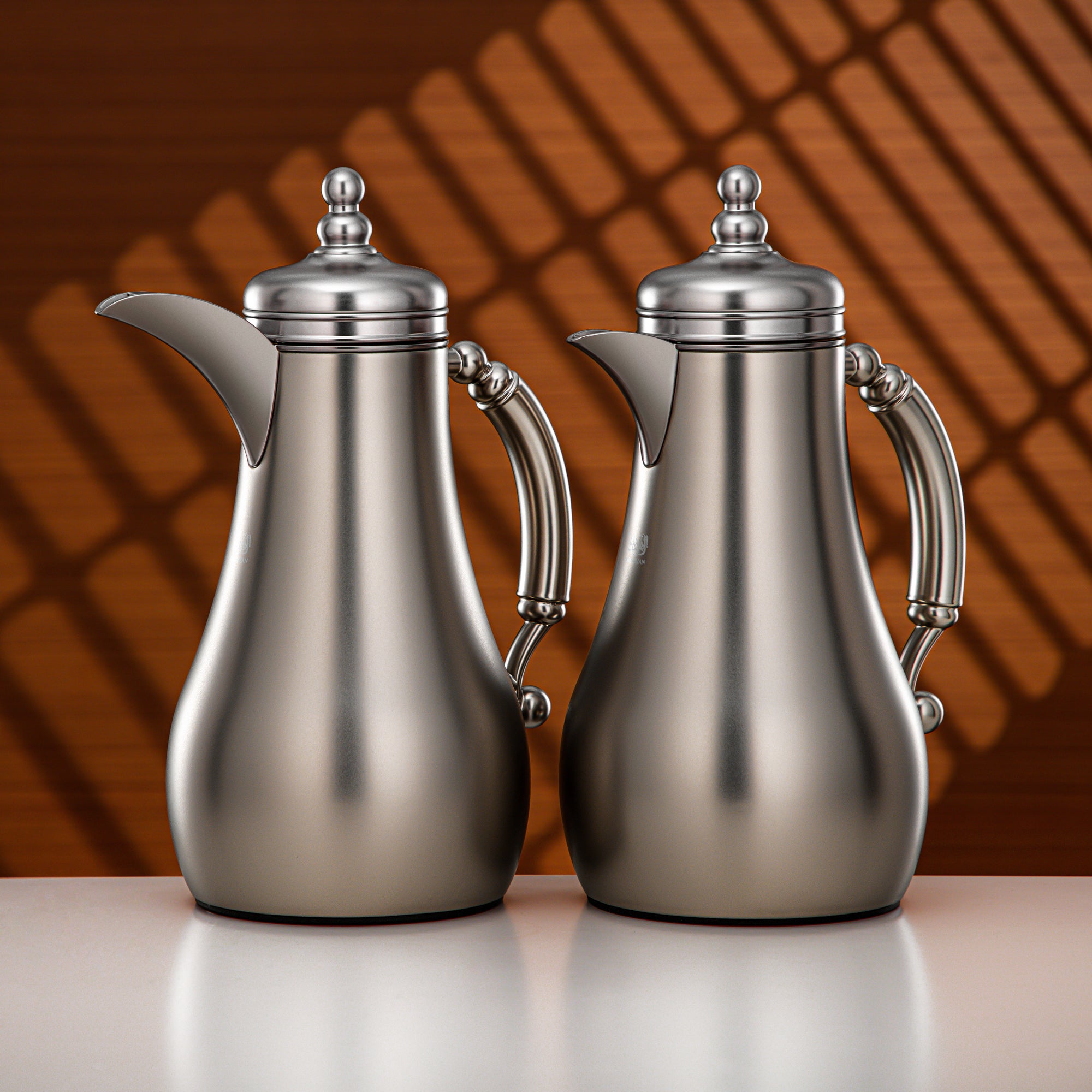 Almarjan Vacuum Flask Set 1L + 1L Matt Nickel