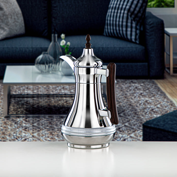 Almarjan 0.6 Liter Stainless Steel Vacuum Dallah Silver - SND-060CR-MDW