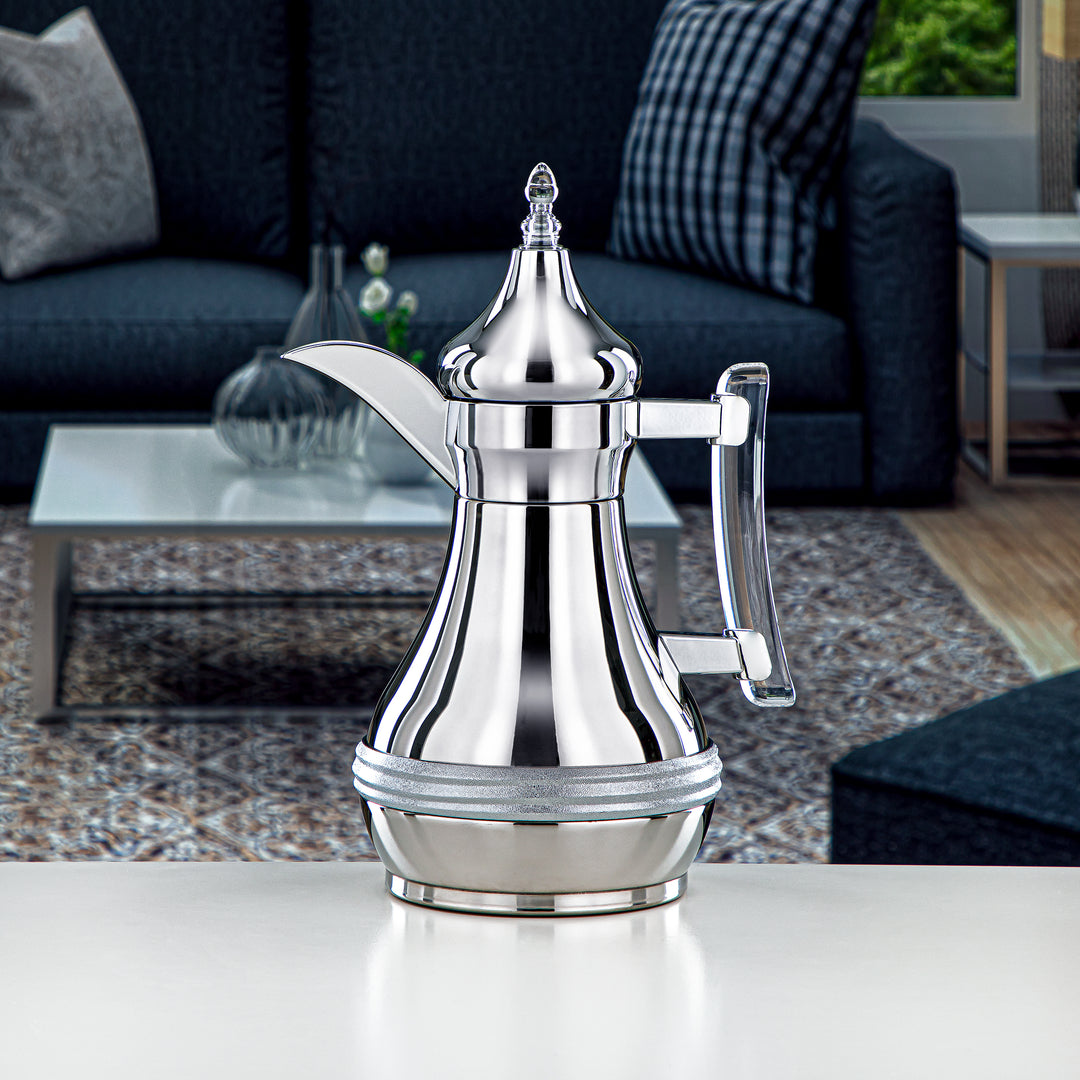 Almarjan 1 Liter Stainless Steel Vacuum Dallah Silver - SND-100CR-CLR