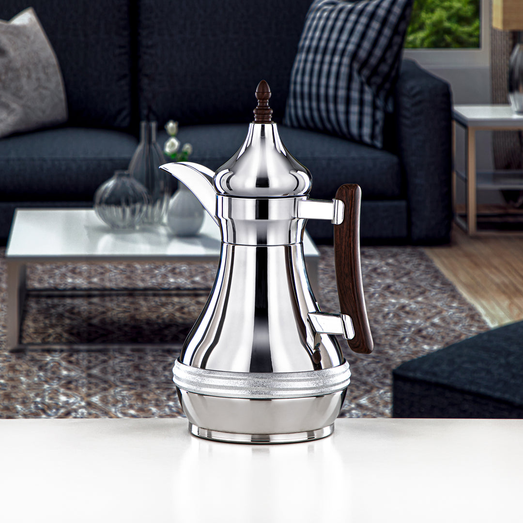 Almarjan 1 Liter Stainless Steel Vacuum Dallah Silver - SND-100CR-MDW