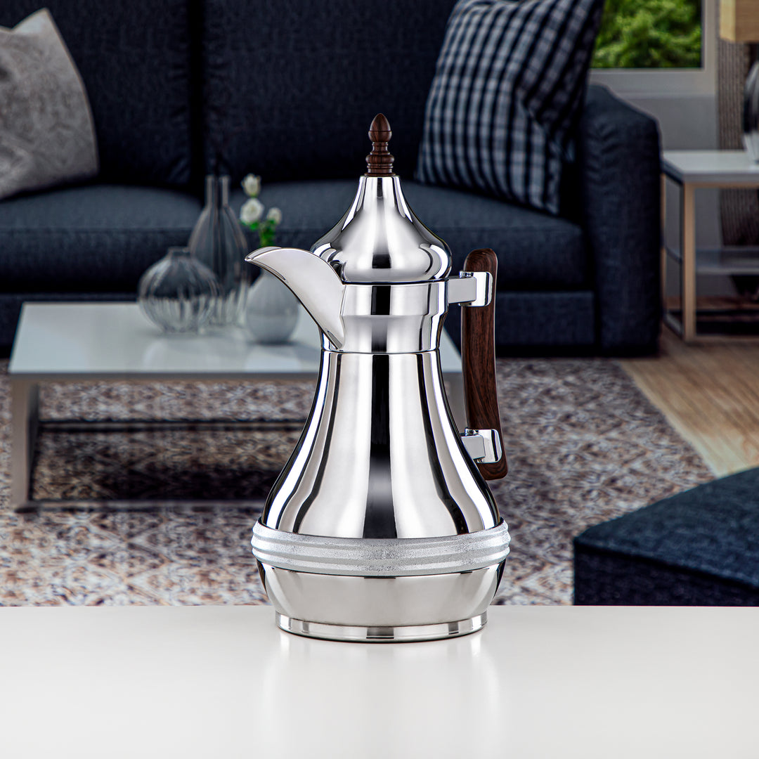 Almarjan 1 Liter Stainless Steel Vacuum Dallah Silver - SND-100CR-MDW