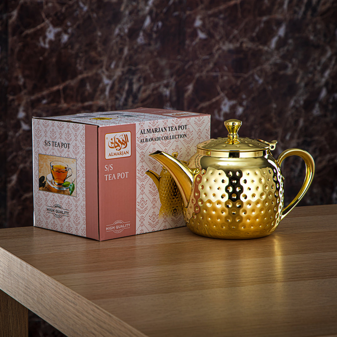 Almarjan 1 Liter Stainless Steel Teapot Gold - STS0010616