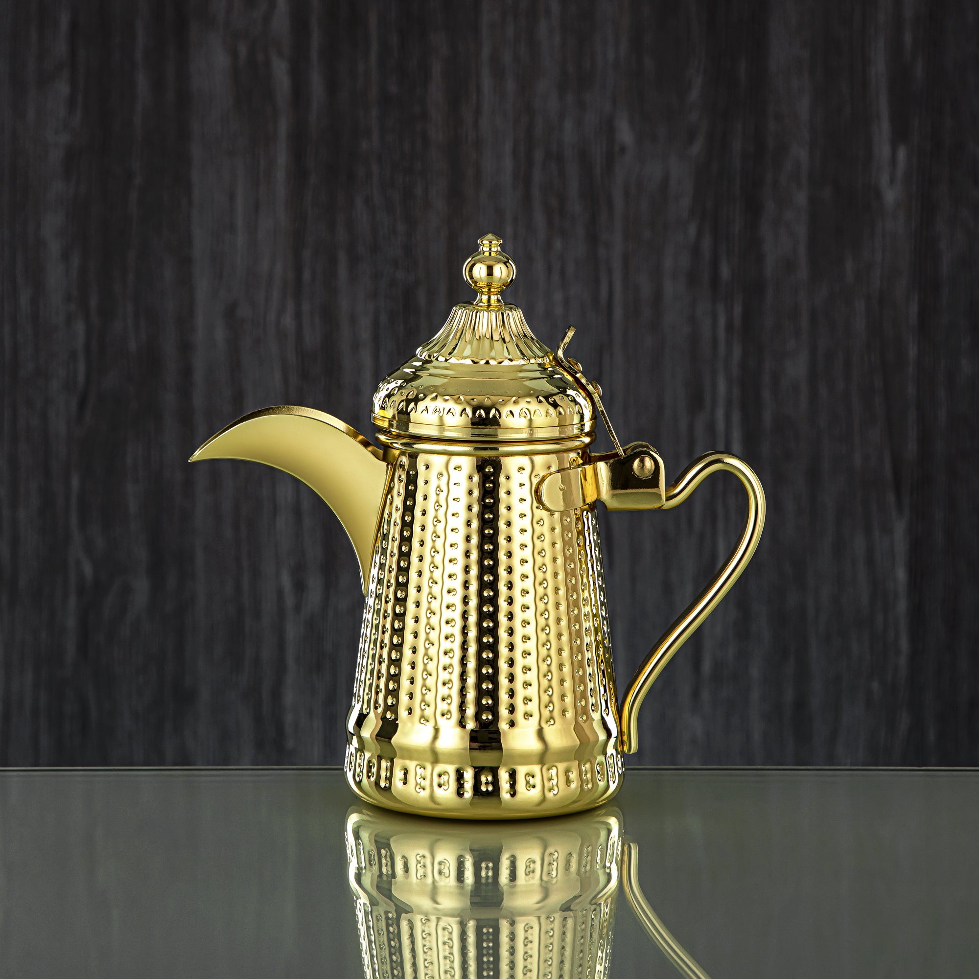 Almarjan 26 Ounce Barari Collection Stainless Steel Coffee Pot Gold - STS0013038