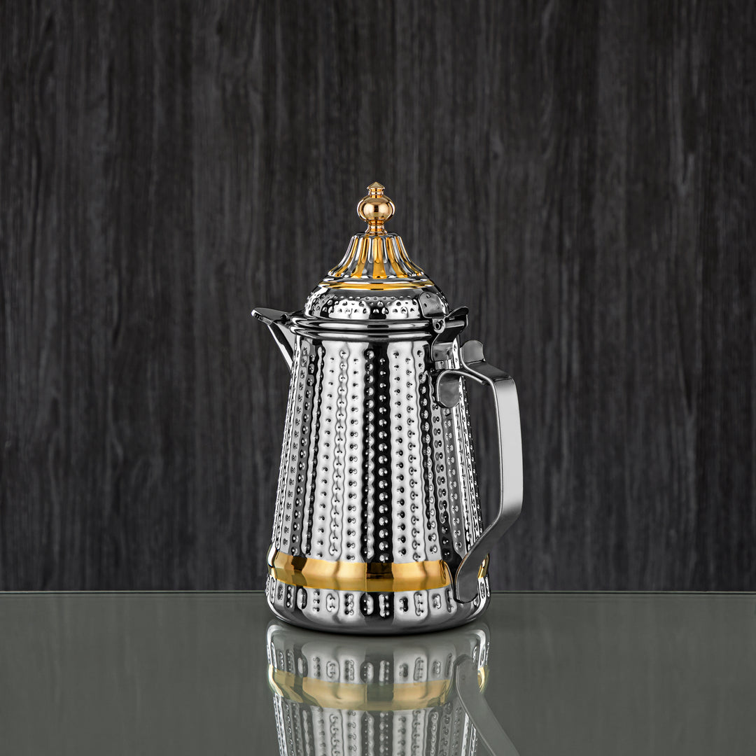 Almarjan 1 Liter Barari Collection Stainless Steel Milk Jug Silver & Gold - STS0013074