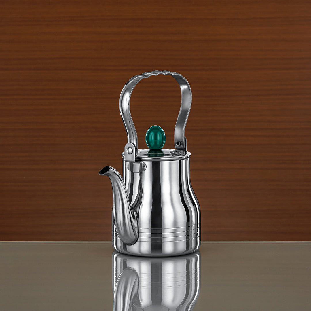 Almarjan 0.7 Liter Elegance Collection Stainless Steel Tea Kettle Silver & Green - STS0013141