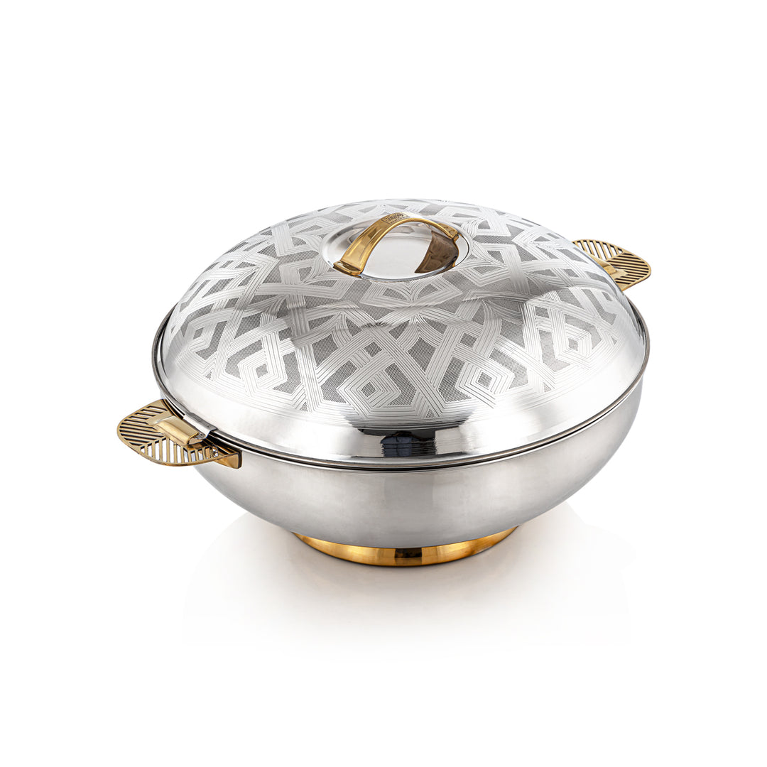 Almarjan 3 Pieces Kanz Collection Stainless Steel Hot Pot Silver & Gold - H23E21HG