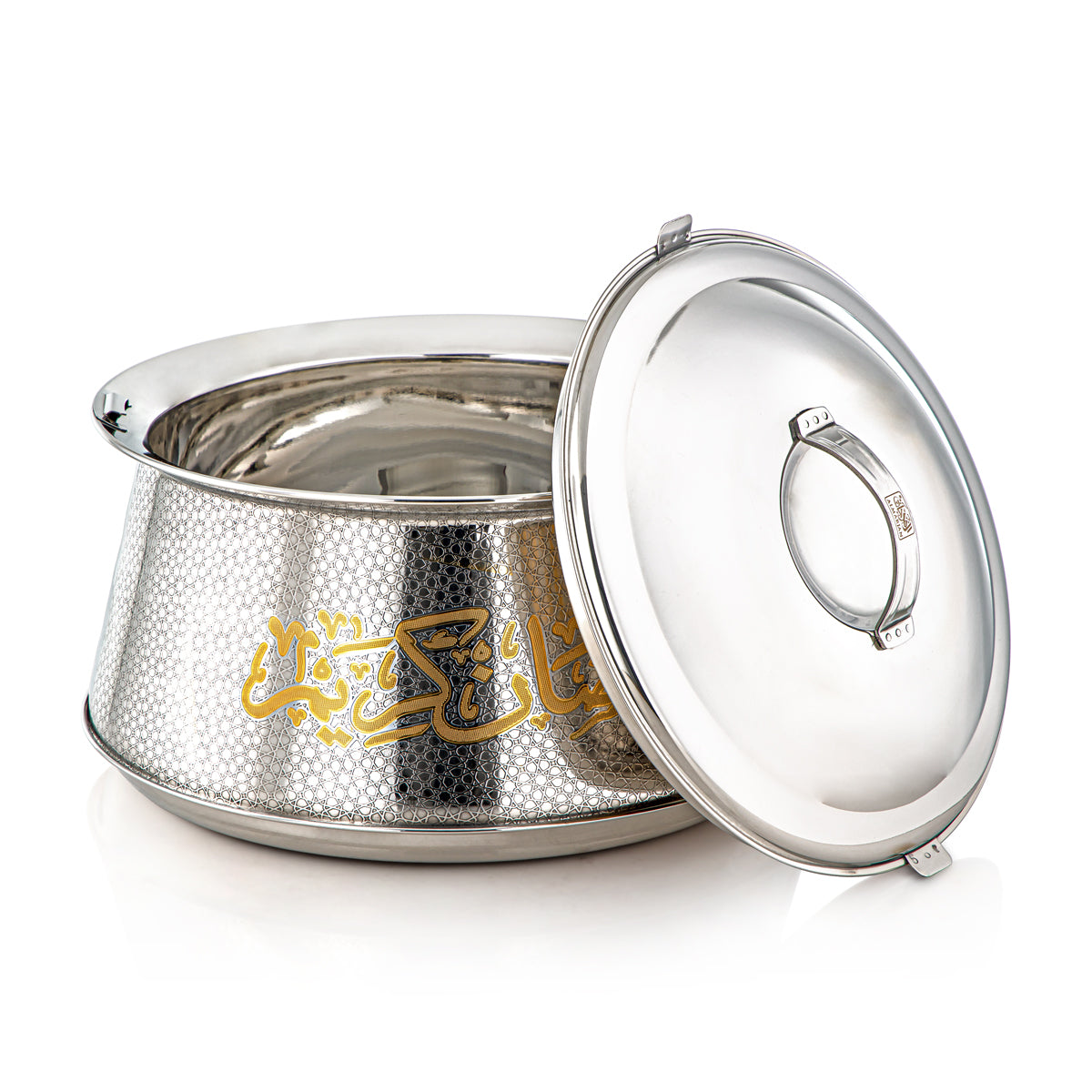 Almarjan 32 CM Harisa Collection Stainless Steel Hot Pot Silver & Gold - H23EPG25