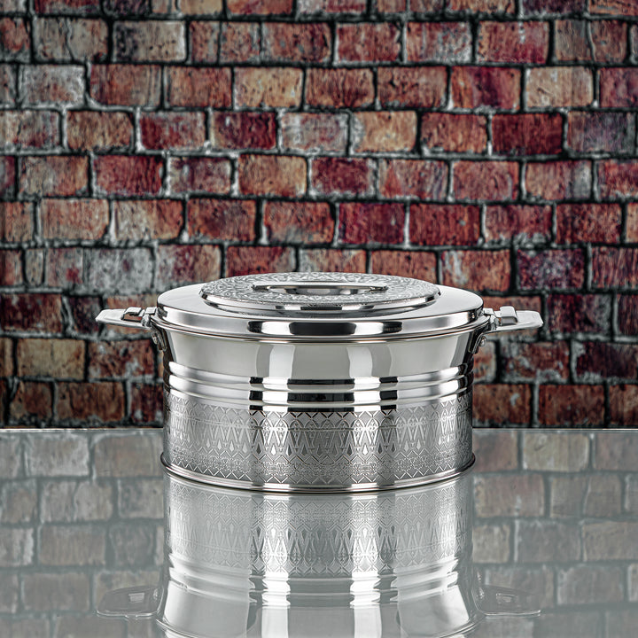 Almarjan 4000 ML Shaharzad Collection Stainless Steel Hot Pot Silver - H24E4