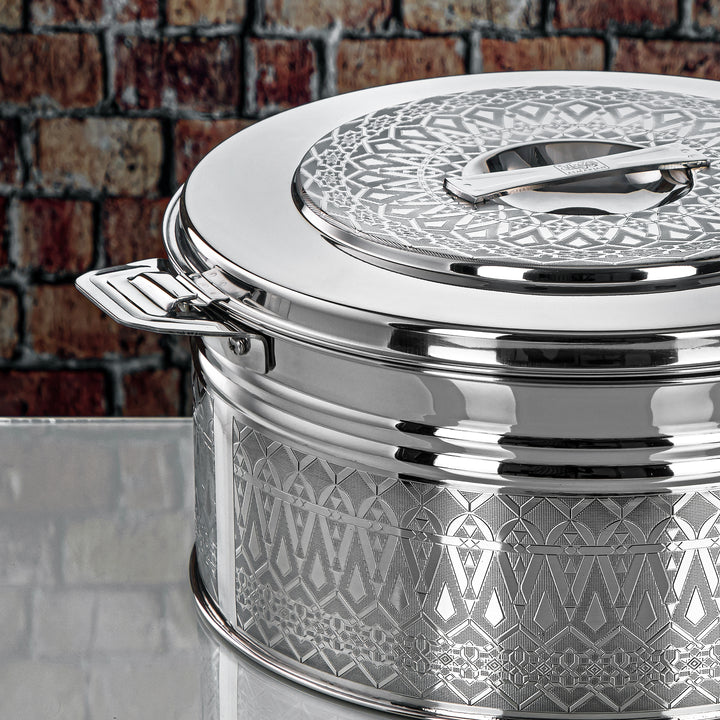 Almarjan 9000 ML Shaharzad Collection Stainless Steel Hot Pot Silver - H24E4