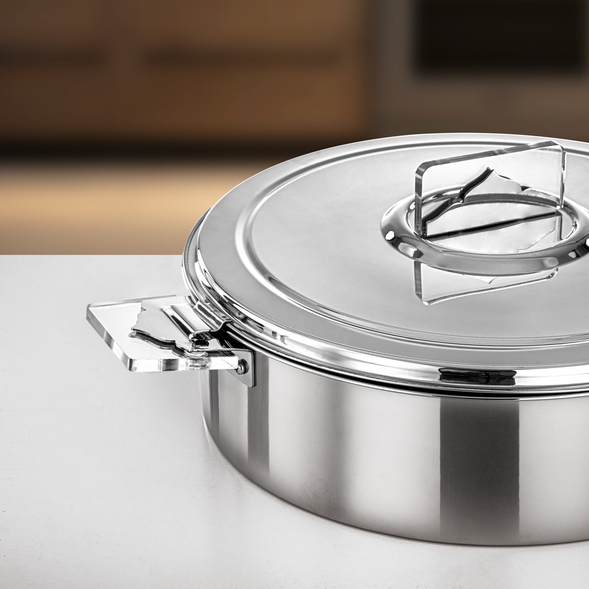 Almarjan Hot Pot Stainless Steel, 35CM (6000ML), Silver (H25P5) - Diana Collection