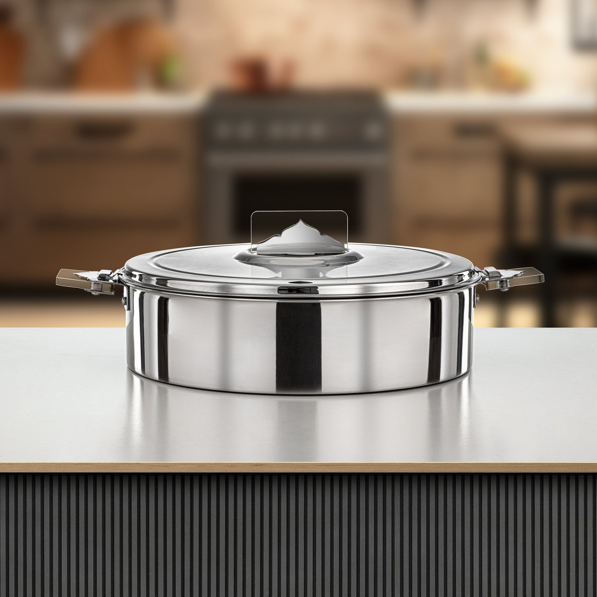 Almarjan Hot Pot Stainless Steel, 35CM (6000ML), Silver (H25P5) - Diana Collection