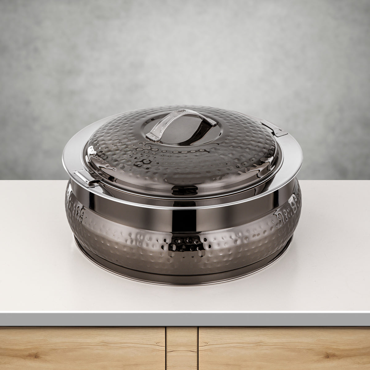Almarjan 3 Pieces Shamsa Hot Pot Set, Gun Black