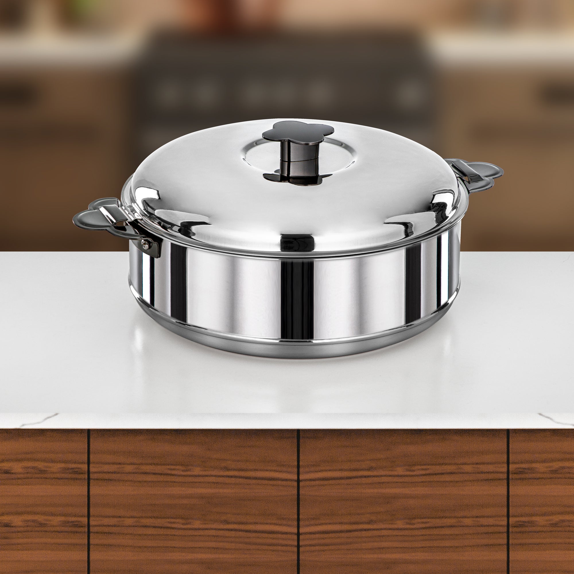 طقم حرارات المرجان فيدا، ٣ قطع، ٣.٥ لتر، ٥ لتر و٨ لتر، فضي وأسود غامق