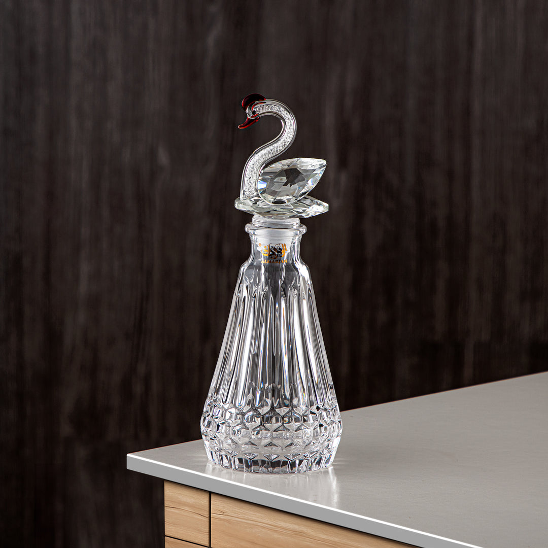 Almarjan Perfume Bottle 200ML (VR-D31-5-Clear) - Glass with Swan Knob | Swan Collection