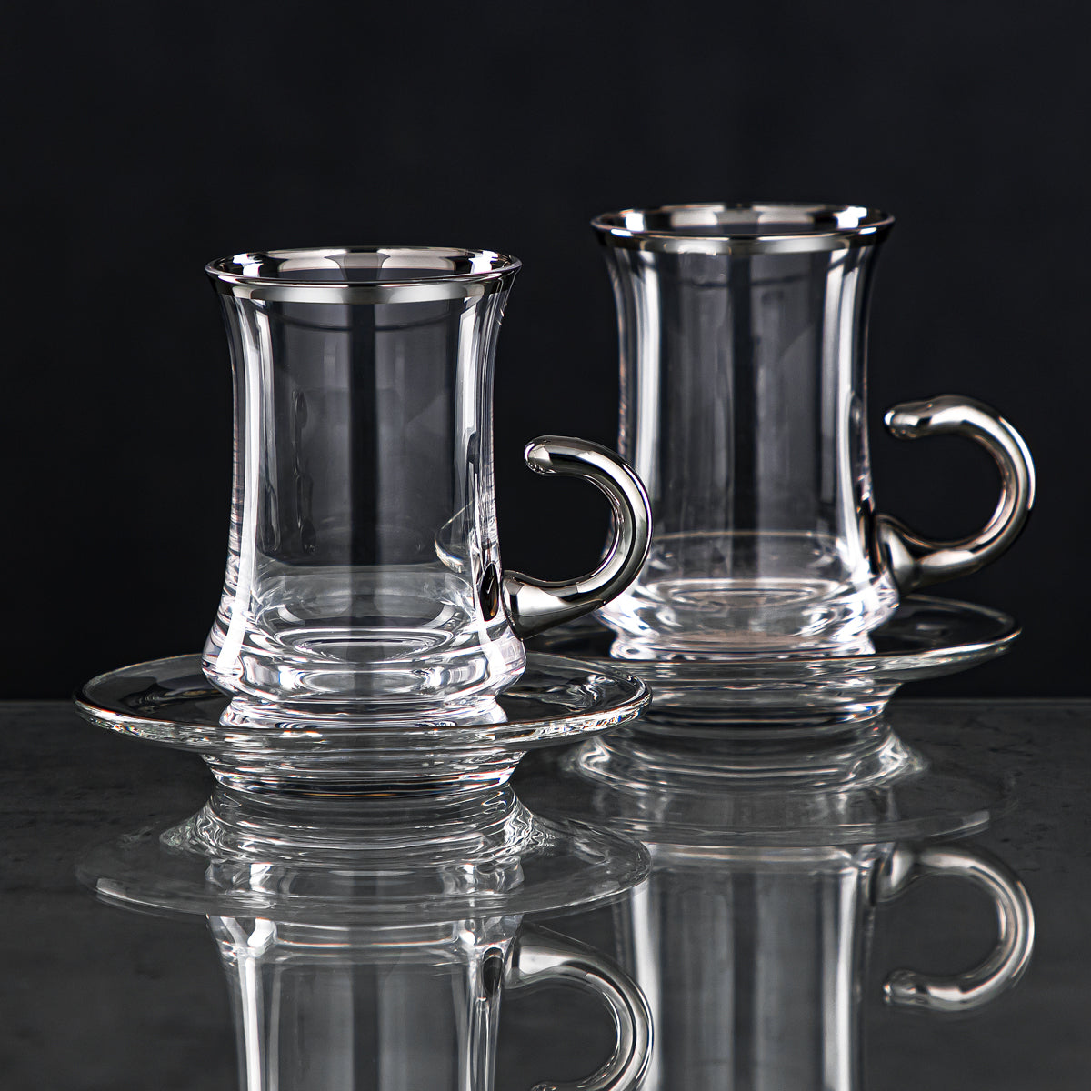 Almarjan 120 ML Glass Tea Cup - 1265B-0001P-SIL