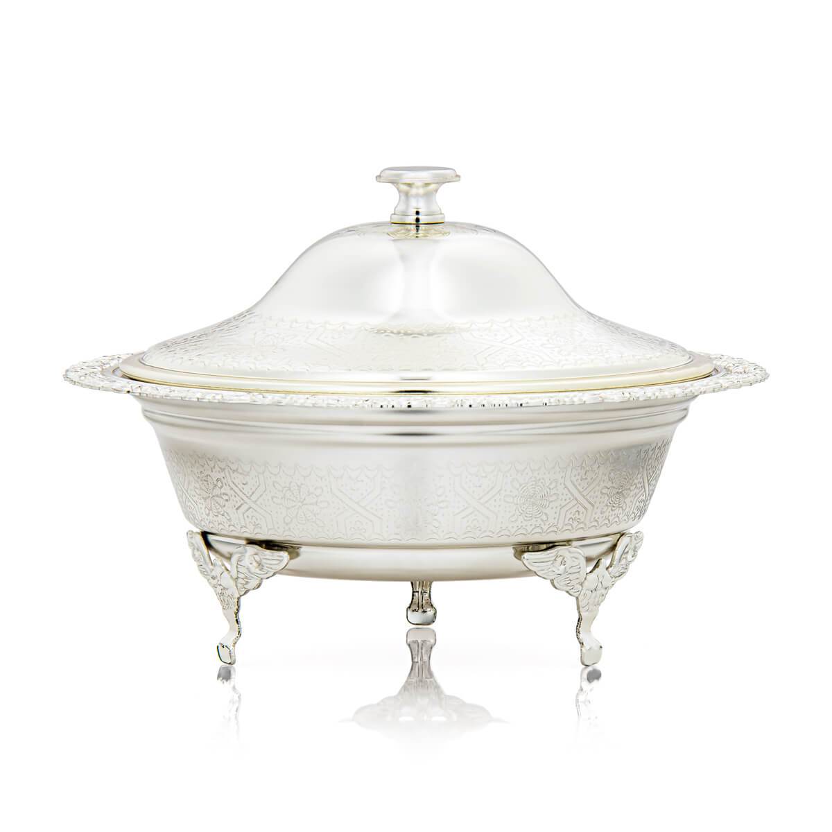 Shop ALMARJAN 22 CM  Date Bowl With Cover Silver at Almarjanstore.com - UAE