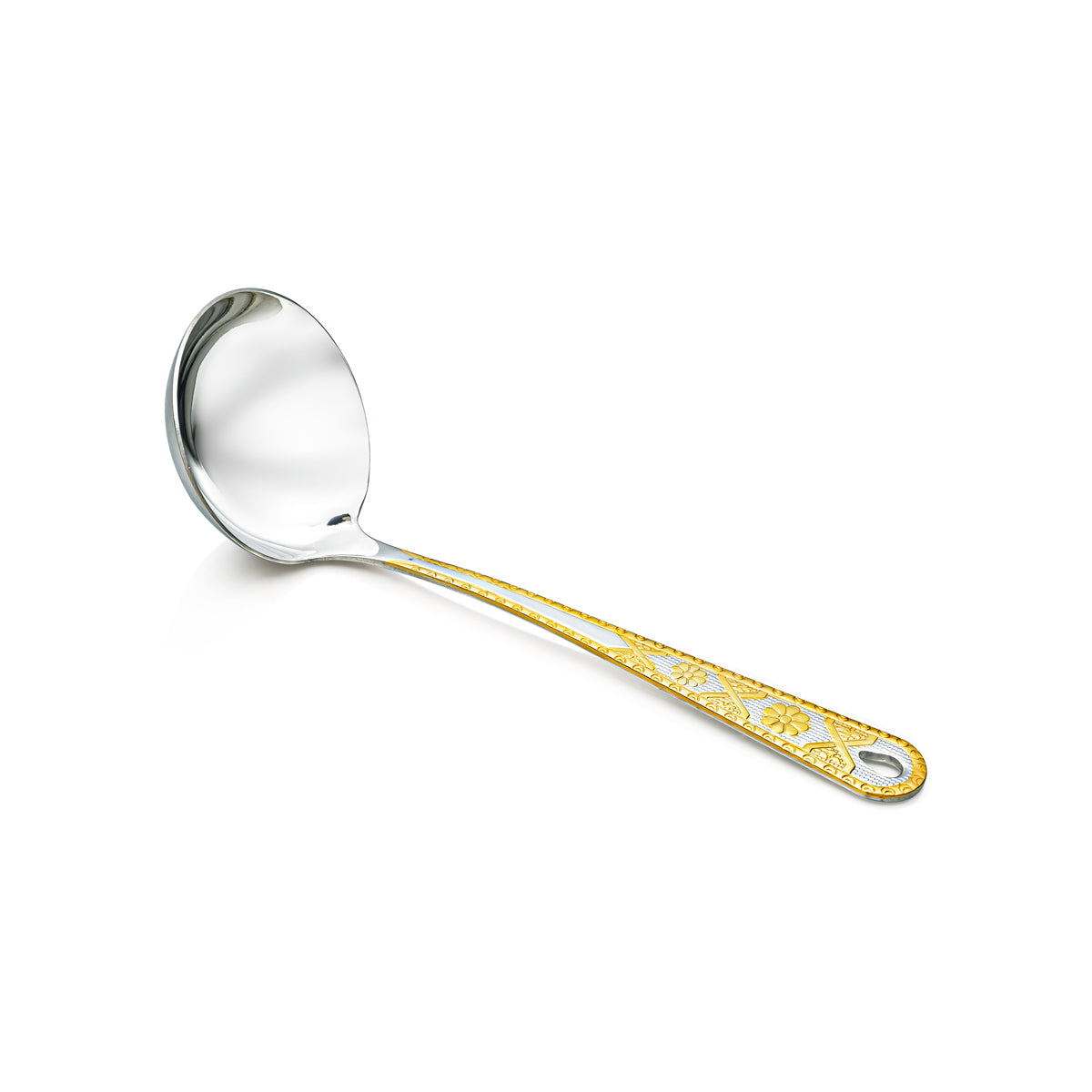 Almarjan Stainless Steel Soup Ladle Silver & Gold - CUT0010194