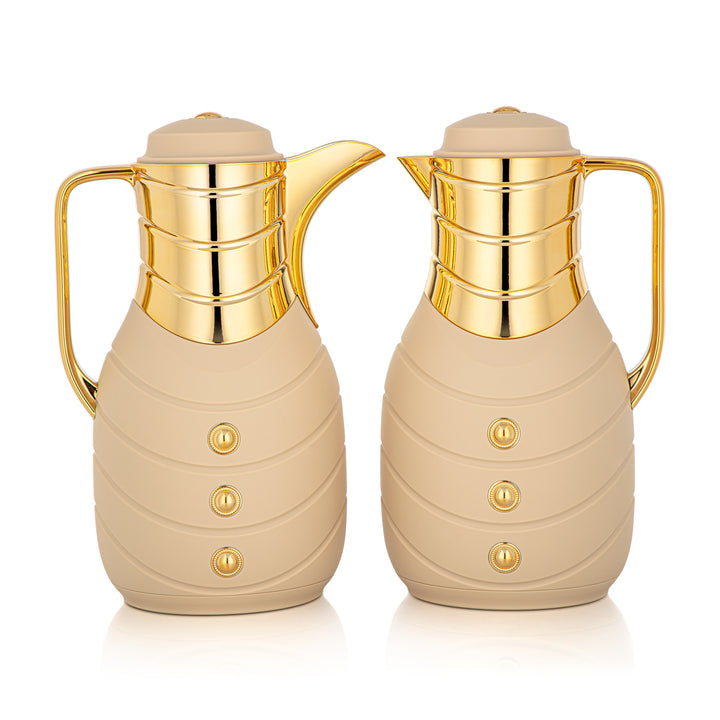 Almarjan 2 Pieces Vacuum Flask Set Soft Beige & Gold - FG203AB-100 MBG/G