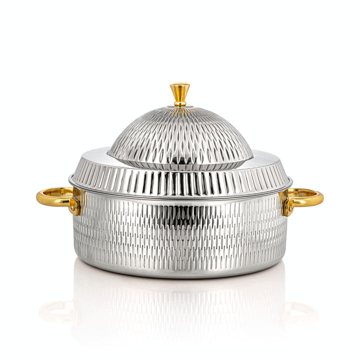 Almarjan 35 CM Stainless Steel Hot Pot Silver & Gold - MD-206 A