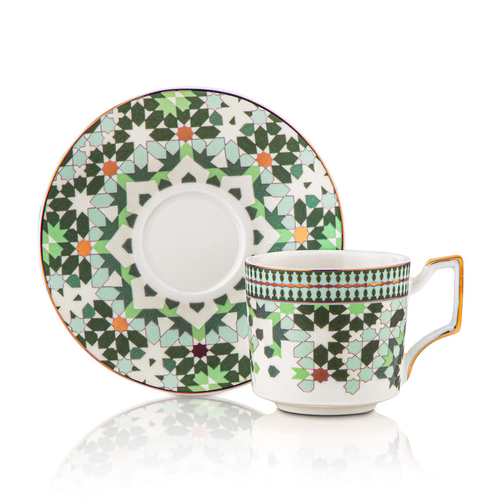 Almarjan 6 Pieces Fonon Collection Turkish Coffee Cup & Saucer - 1777