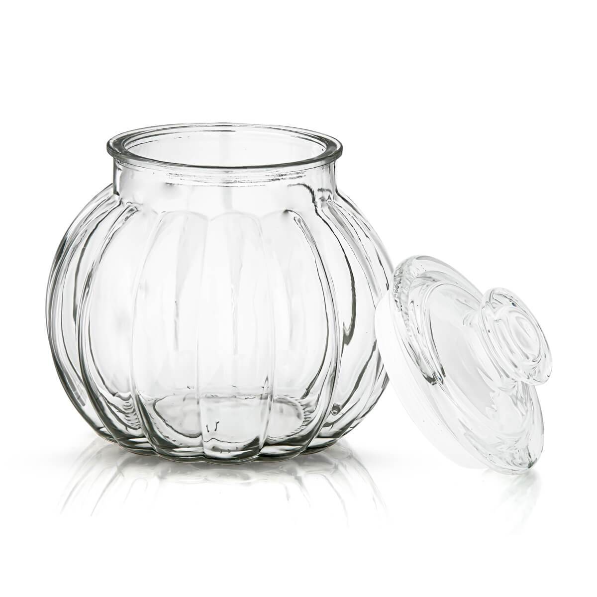 Claro Glass Round Air Tight Spice Jar Clear 1900 ML GJ003